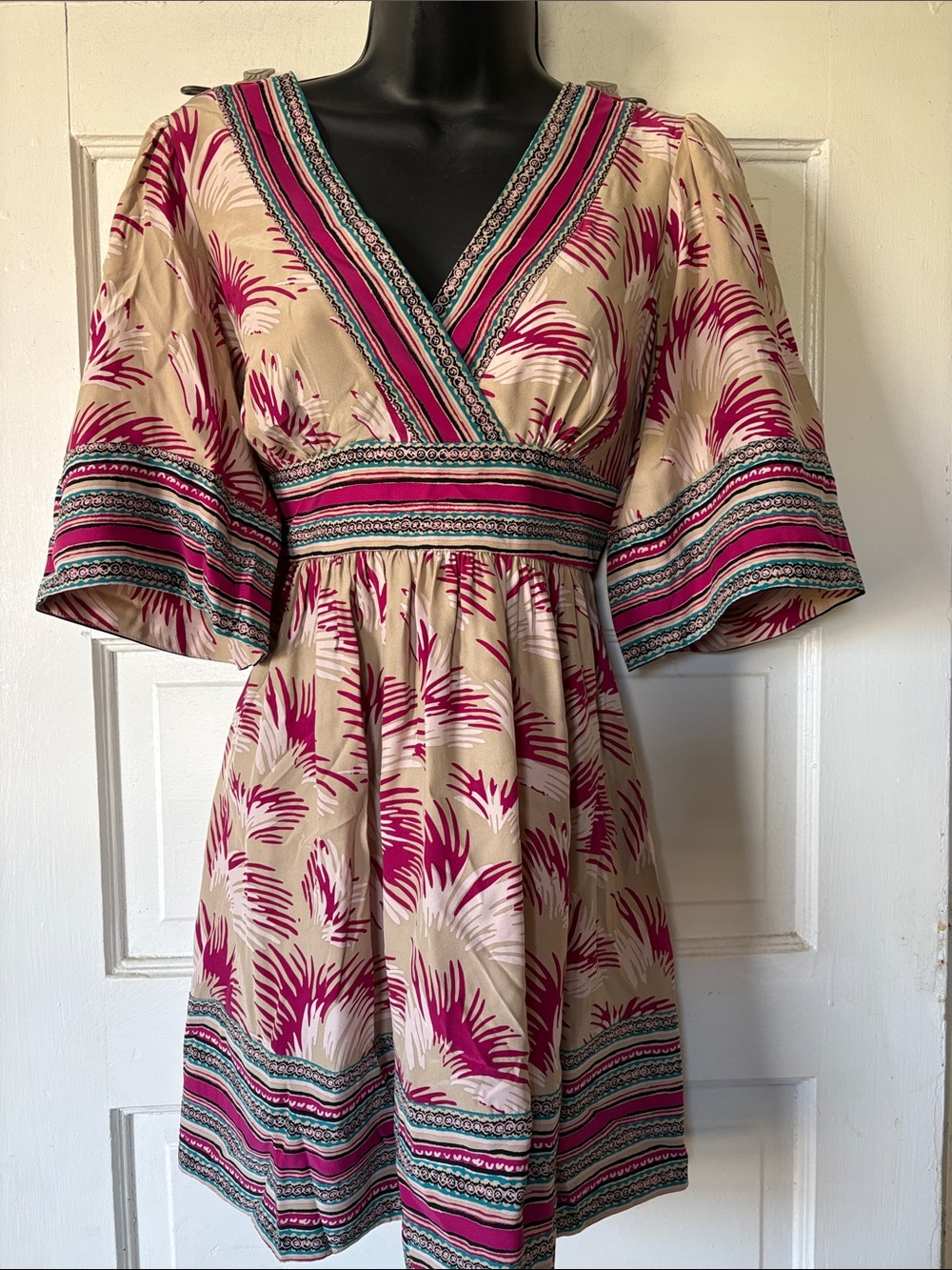 Betsy Johnson Silk V-Neck Women’s Dress